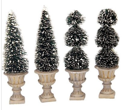 Lemax 34965 Village Collection 2003 Cone-Shaped & Sculpted Topiaries (Set of 4)