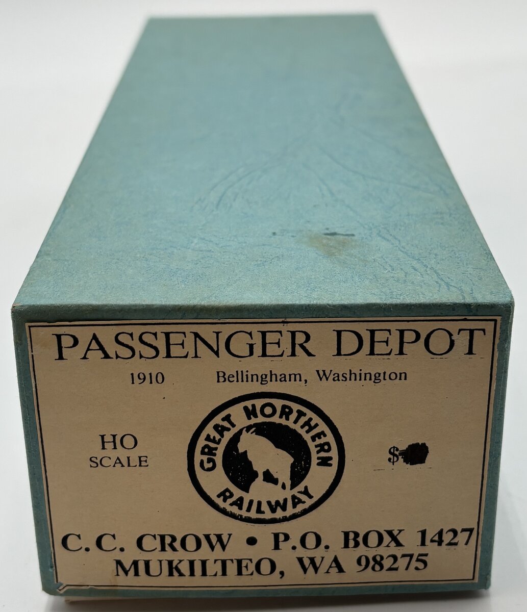 C. C. Crow 1910 HO Scale Great Northern Railway Passenger Depot Building Kit