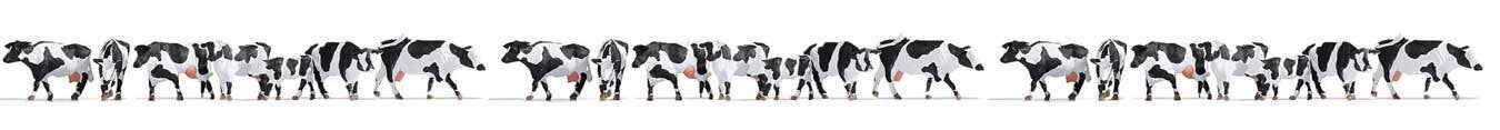 Walthers 949-6092 HO Black and White Cows Figures (Set of 21)