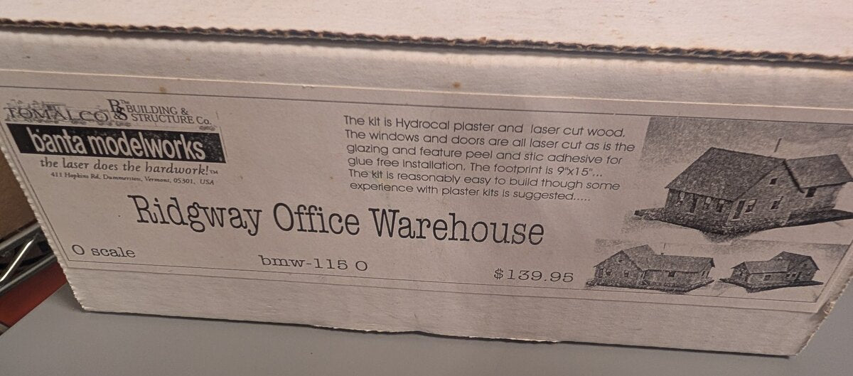 Banta Model Works BMW-115 O Scale Ridgway Office Warehouse Building Kit