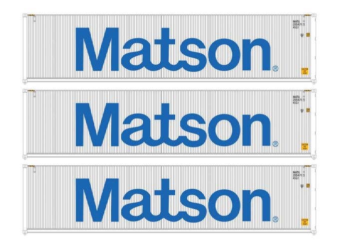 Walthers 949-18253 HO Matson 40' Fully Corrugated Container (Pack of 3)