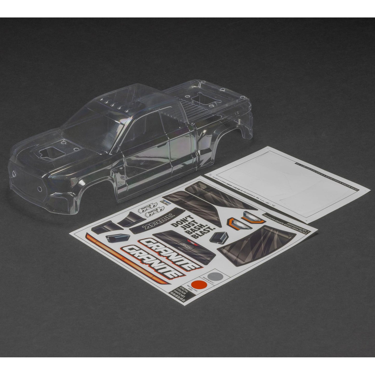 ARRMA ARA-1620 GRANITE 4X4 Trimmed Clear Body