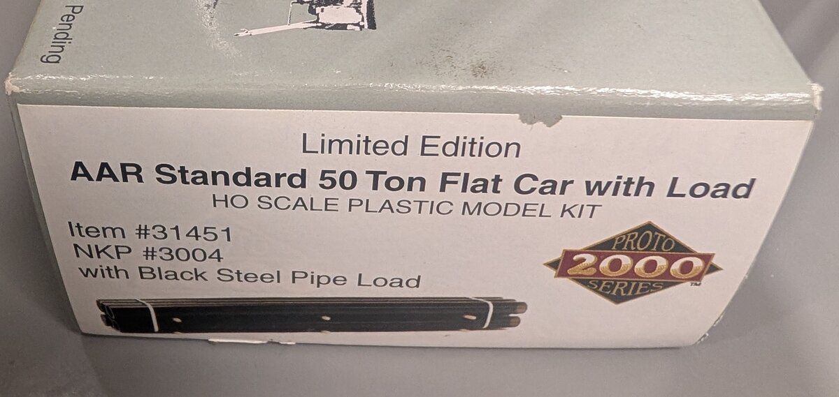 Life Like 31451 HO AAR Standard 50 Ton Flat Car w/Load NKP#3004 Model Kit