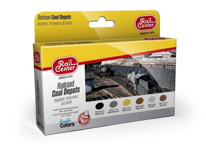 Mig Jimenez R1031 Rail Center - Railroad Coal Depots Acrylic Paints (Set of 6)