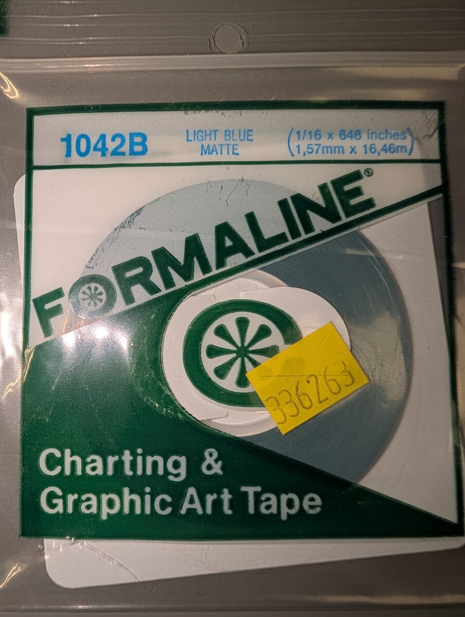 Formaline 1042B Light Blue Matte Charting & Graphic Art Tape 1/16 x 648"
