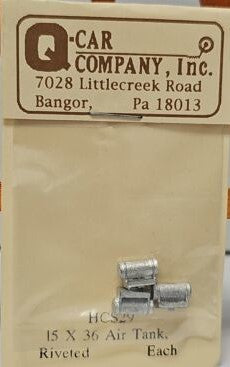 Q-Car Company HCS29 HO 15 x 36 Riveted Tank (Pack of 3)
