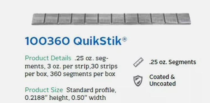 Acme P.E.C. 100360 Quikstik Weight w/Installation Instructions