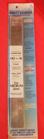 T & J Rail Services PB-002 HO/N Scale Heavyweights Five Medium Sheets Weights