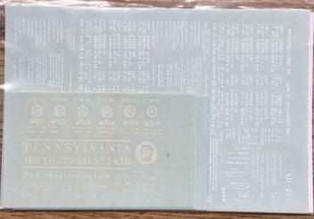Walthers 77-34 HO Pennsylvania Freight Container Car White Decal Set