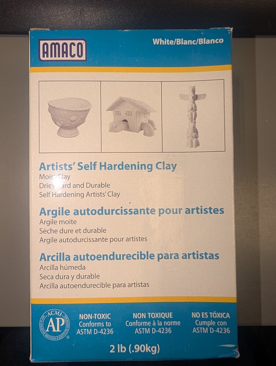 Amaco 47342D White Artists' Self Hardening Clay 2lb Box