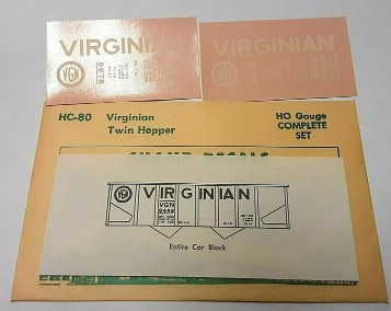 Champ Decals HC-80 HO Virginian Twin Hopper Decal Set
