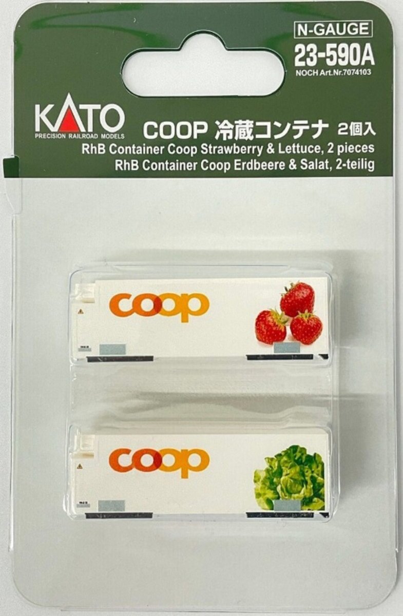Kato 23-590A N COOP RhB Refrigerated Containers Strawberry & Lettuce (Pack of 2)