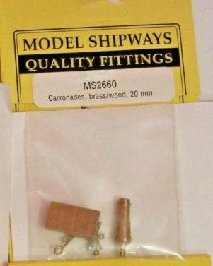 Model Shipways MS2660 HO Carronades, Brass/Wood 20mm