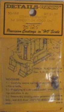 Details West SG-118 HO Scale Steam Generator 1st Generation Hood Units