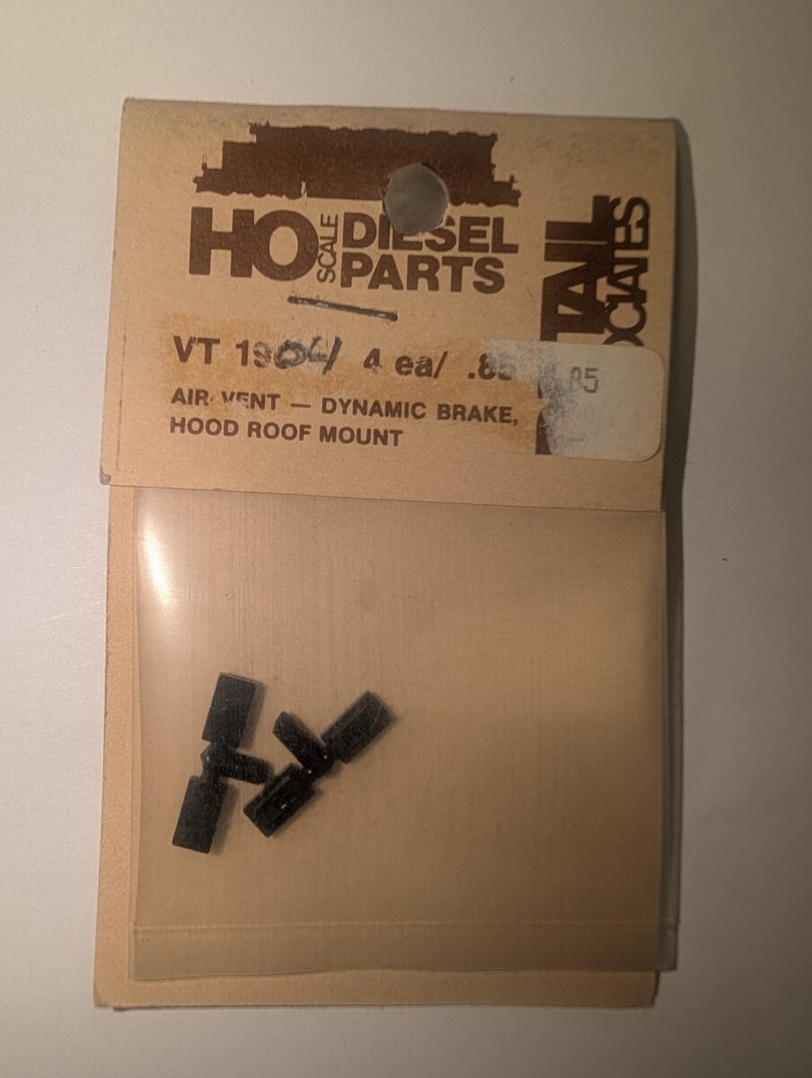 Detail Associates VT1904 HO Air Vent Dynamic Brake Hood Roof Mount