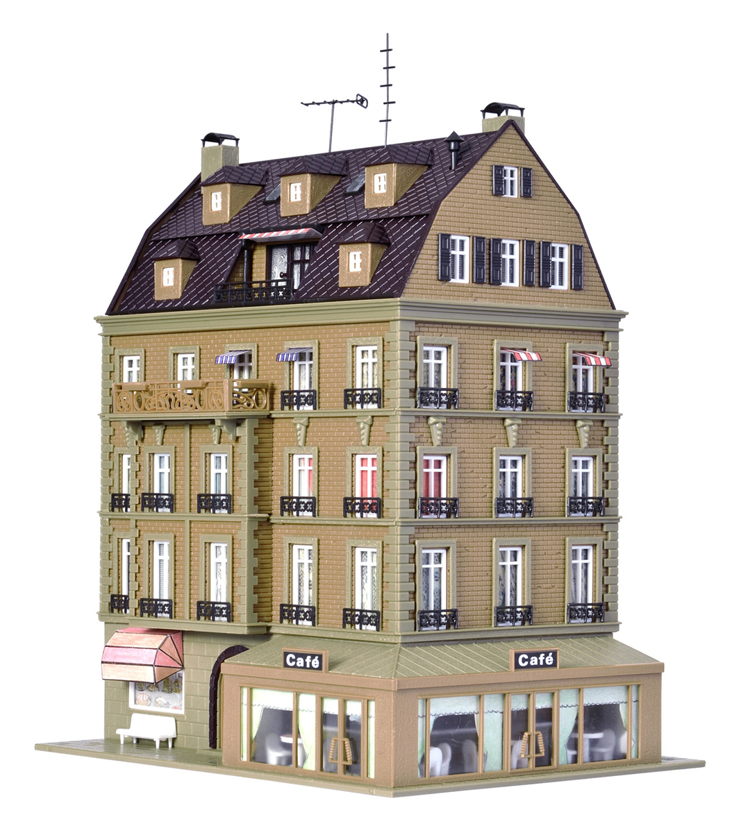 Vollmer 43783 HO Coffee Shop Building Kit with Interior and LED-Lighting