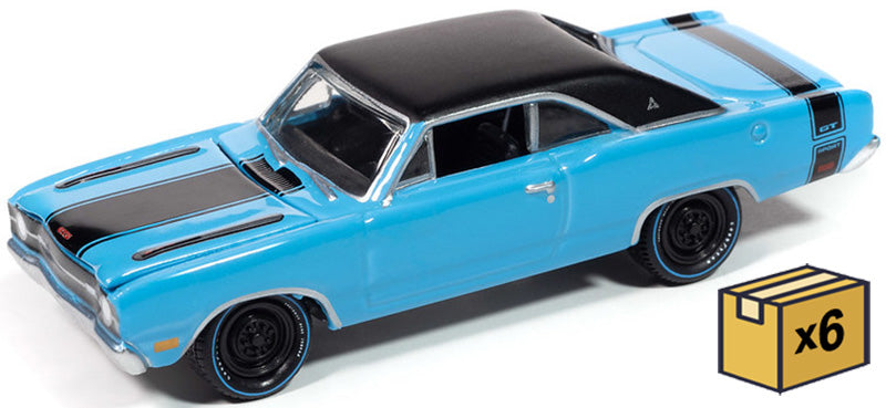Johnny Lightning JLSP414-CASE 1:64 Corporate Blue 1969 Dodge Dart (Pack of 6)