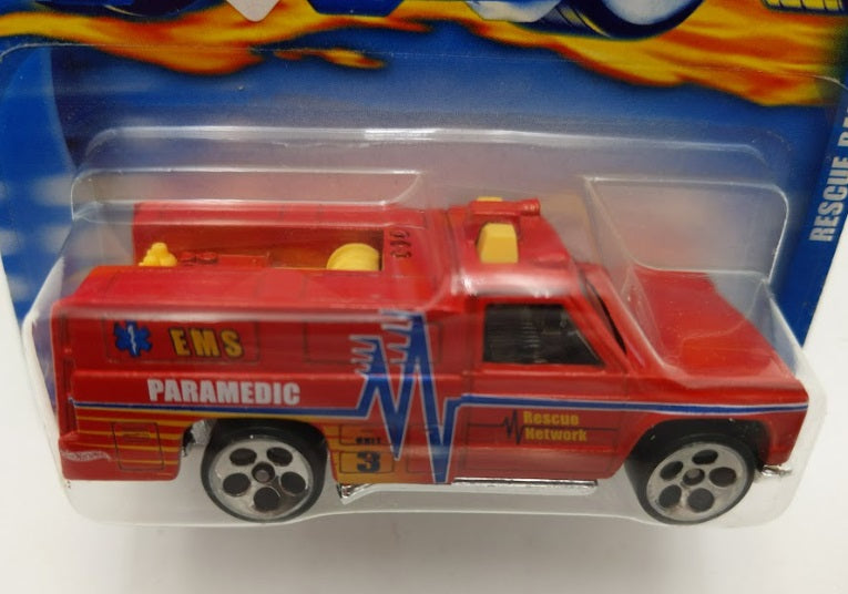 Hot Wheels 50061 1:64 Red/Chrome Rescue Ranger Collector #193 Die Cast Metal
