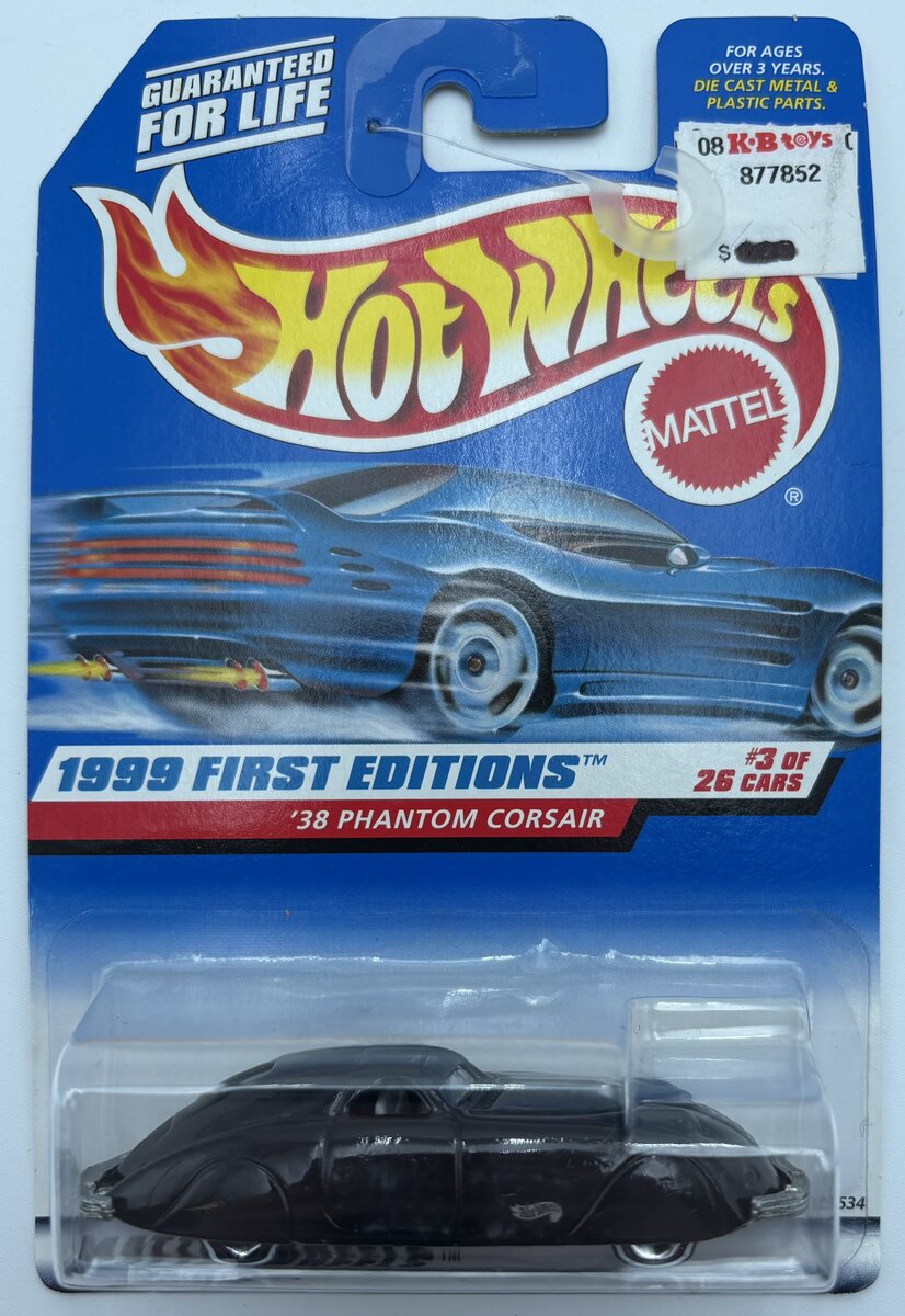 Hot Wheels 18534 1:64 1999 First Editions Black Phantom Corsair 1938 3 / 26 Cars