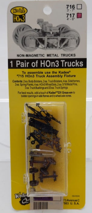 Kadee 717 HOn3 Scale 4'-6" Non-Magnetic Metal Trucks (1 Pair)