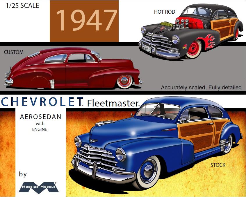 Moebius Models 2301 1:25 Chevrolet Fleetmaster Aerosedan Car Plastic Model Kit
