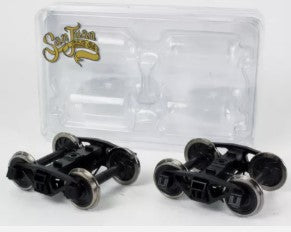 San Juan Car Co 5119 O Scale 50 Ton Bettendorf Trucks Black