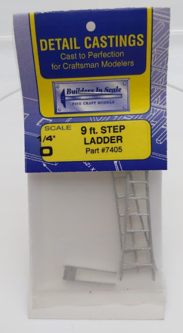 Builders-in-Scale 7405 O Scale 1/4" Detail Castings 9 Ft Step Ladder