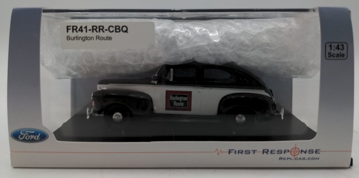 First Response FR41-RR-CBQ 1:43 Diecast Burlington Route RR Police 1941 Ford