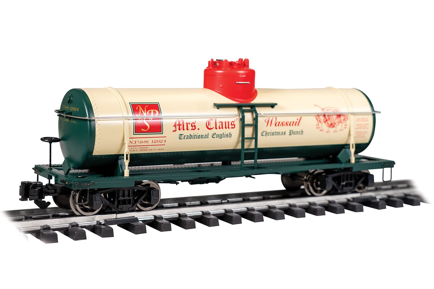 Bachmann 95007 G Christmas NP&S Single Dome Tank Car #12024