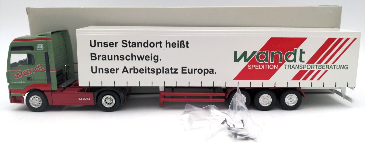 Conrad 6607/0 1:50 Scale Man TGL 41 WANDT Spedition Tractor With Box Trailer
