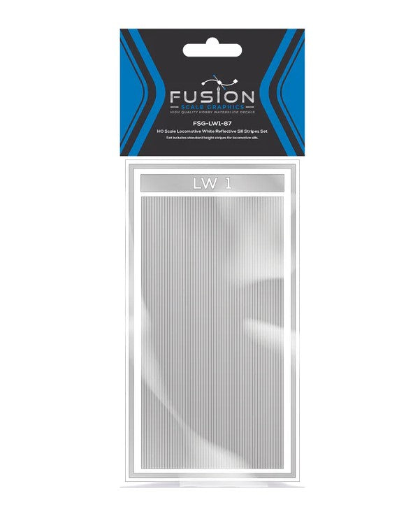 Fusion Scale Graphics 160002 HO Locomotive White Reflective Sill Stripes Set