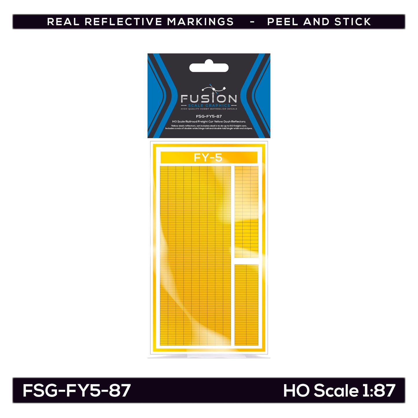 Fusion Scale Graphics FSG160009 HO Yellow Reflective Markings Set Mixed