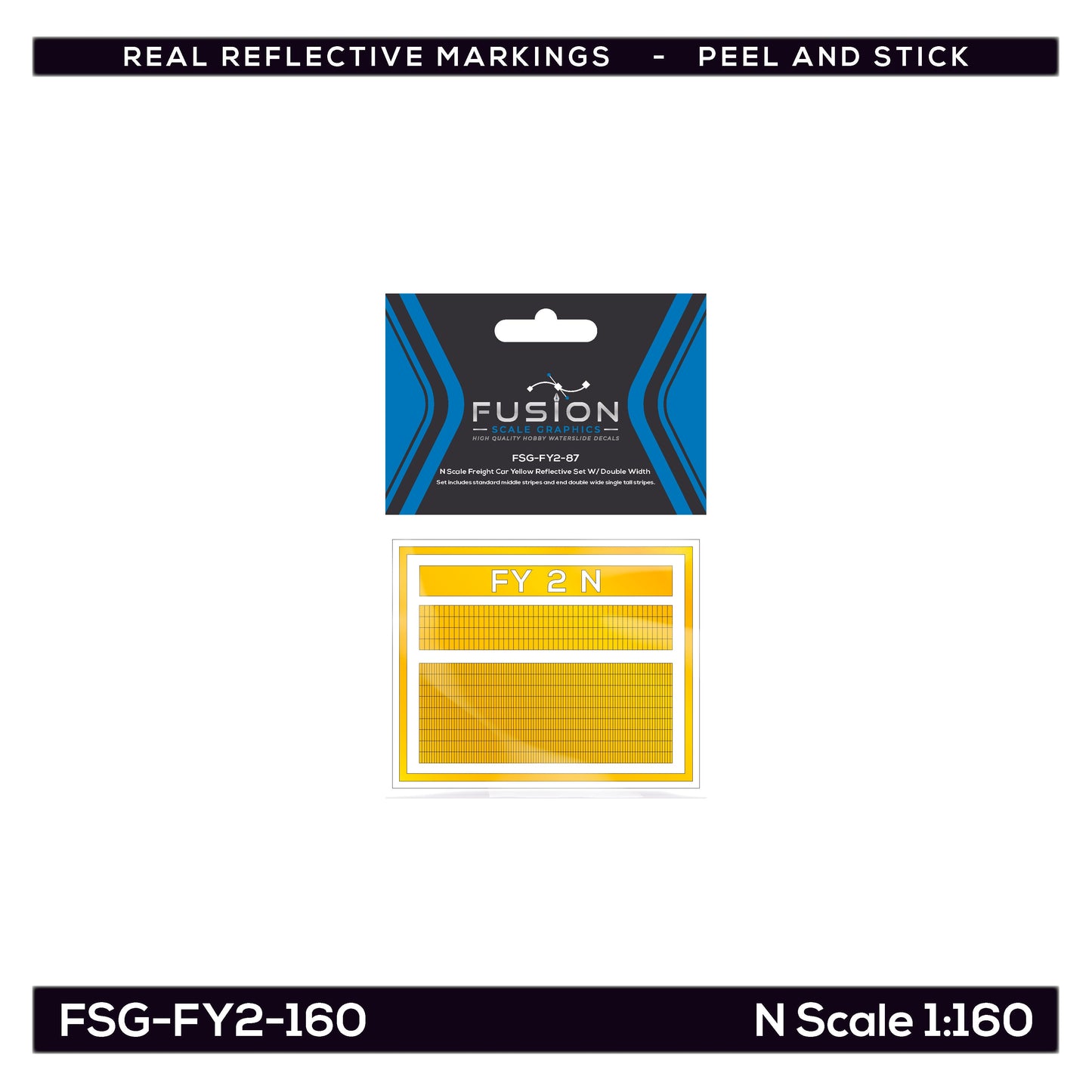 Fusion Scale Graphics FSG260004 N Reflective Markings Set Double Width Stripes