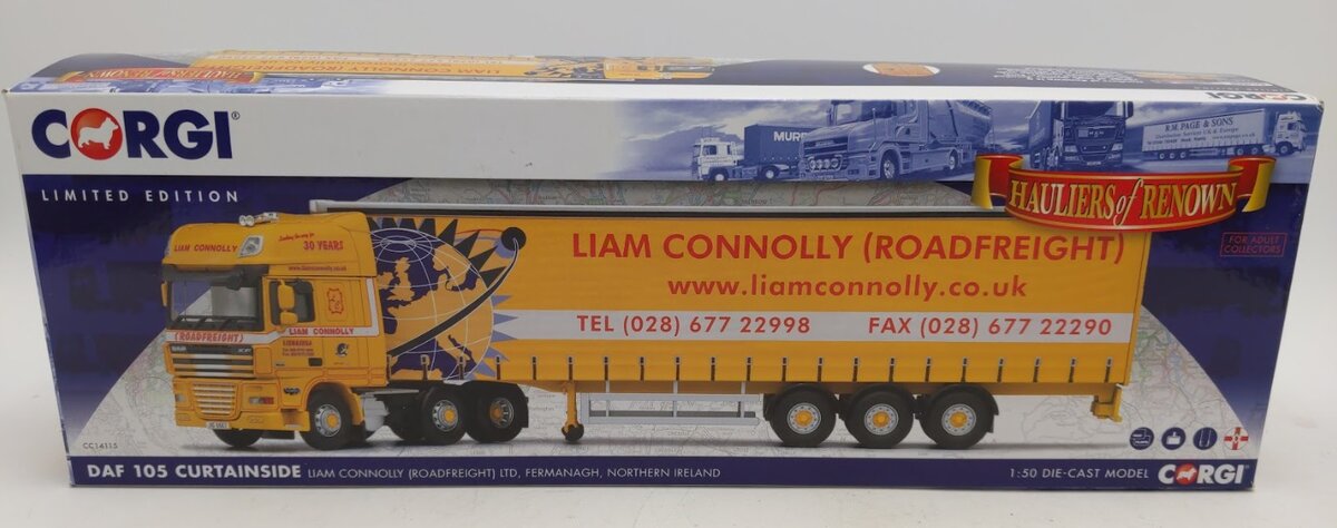 Corgi CC14115 1:50 DAF 105 Curtainside Liam Connolly Fermanagh Northern Ireland