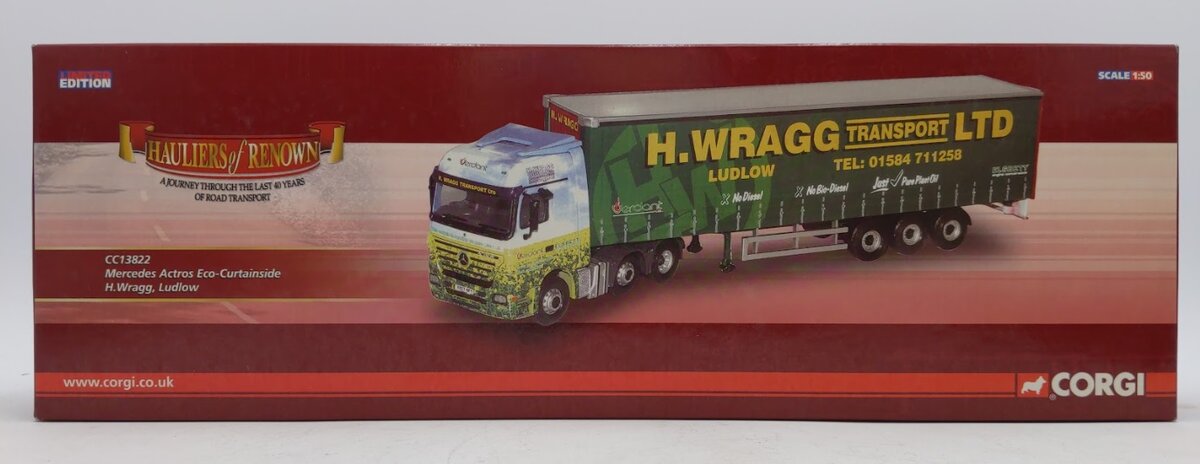 Corgi CC13822 1:50 Mercedes Actros Eco-Curtainside H.Wragg Transport Ltd