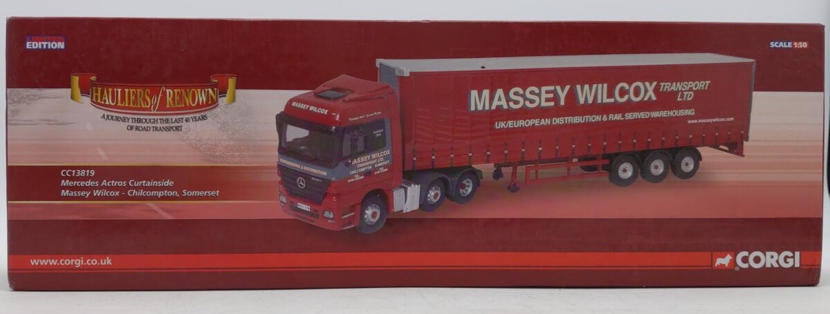 Corgi CC13819 1:50 Mercedes Actros Curtainside Massey Wilcox Chicompton