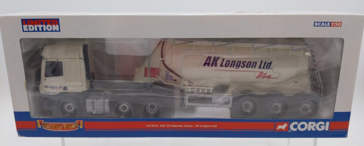 Corgi CC13610 1:50 Limited Edition Corgi DAF CF Feldbinder Tanker AK Longson Ltd