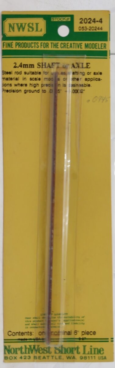 NWSL 2024-4 2.4 mm Shaft or Axle