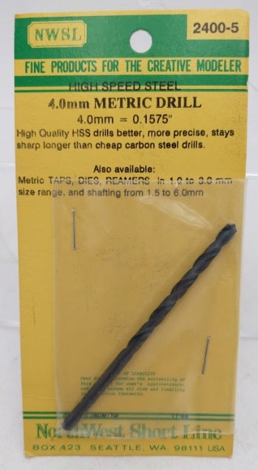 NWSL 2400-5 4.0 mm. Metric Drill High Speed Steel