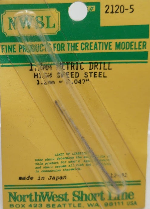 NWSL 2120-5 1.2 mm. Metric Drill High Speed Steel
