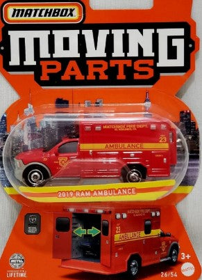 Matchbox HLG11 1:64 Diecast Fire Department 2019 Ram Ambulance