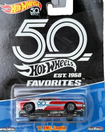 Hot Wheels FLF37 1:64 Die Cast 50th Favorites Red/Blue/White '71 AMC Javelin