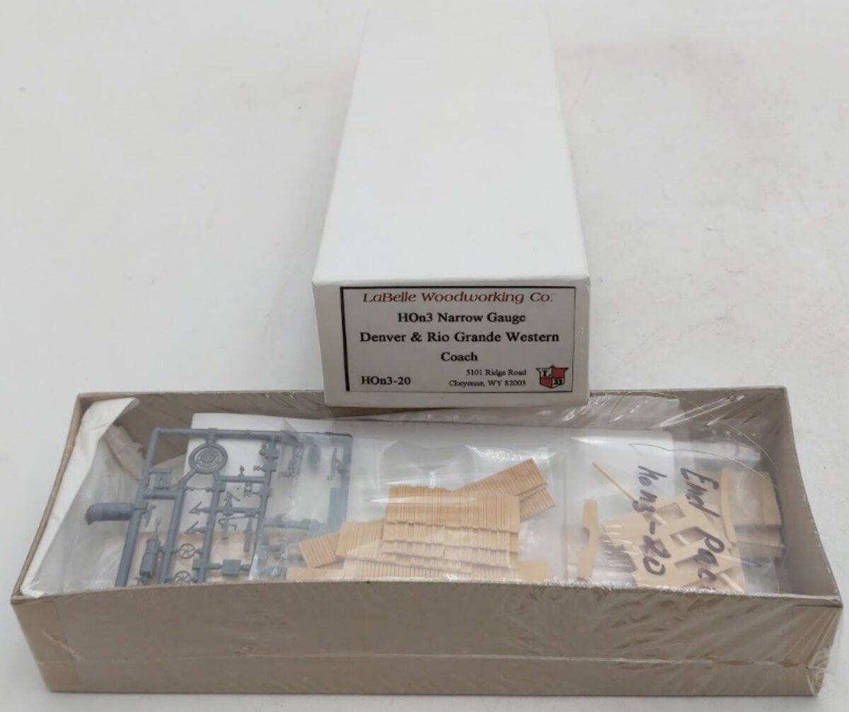 LaBelle Woodworking Co. HOn3-20 Narrow Gauge Denver&Rio Grande Western Coach Kit
