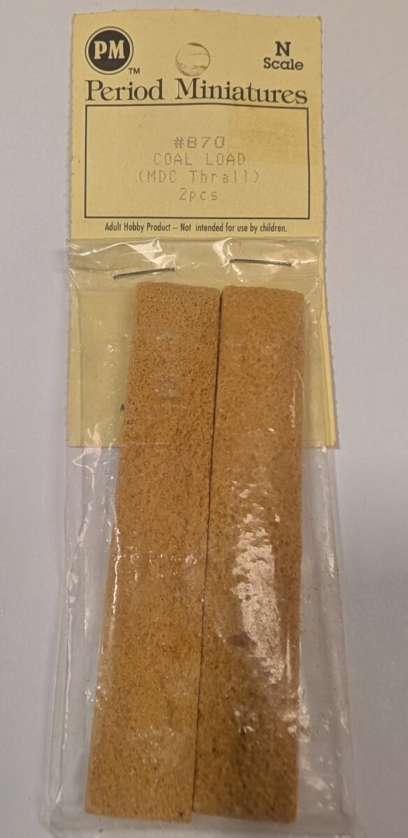 Period Miniatures 870 N Scale MDC Thrall Coal Load (Pack of 2)