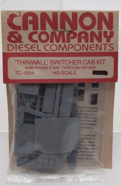 Cannon TC-1504 HO Scale Thinwall Switcher Cab Kit