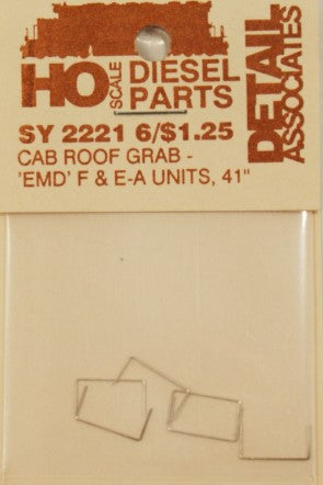 Detail Associates SY2221 HO CAB Roof Grab EMD F & E-A Units, 41