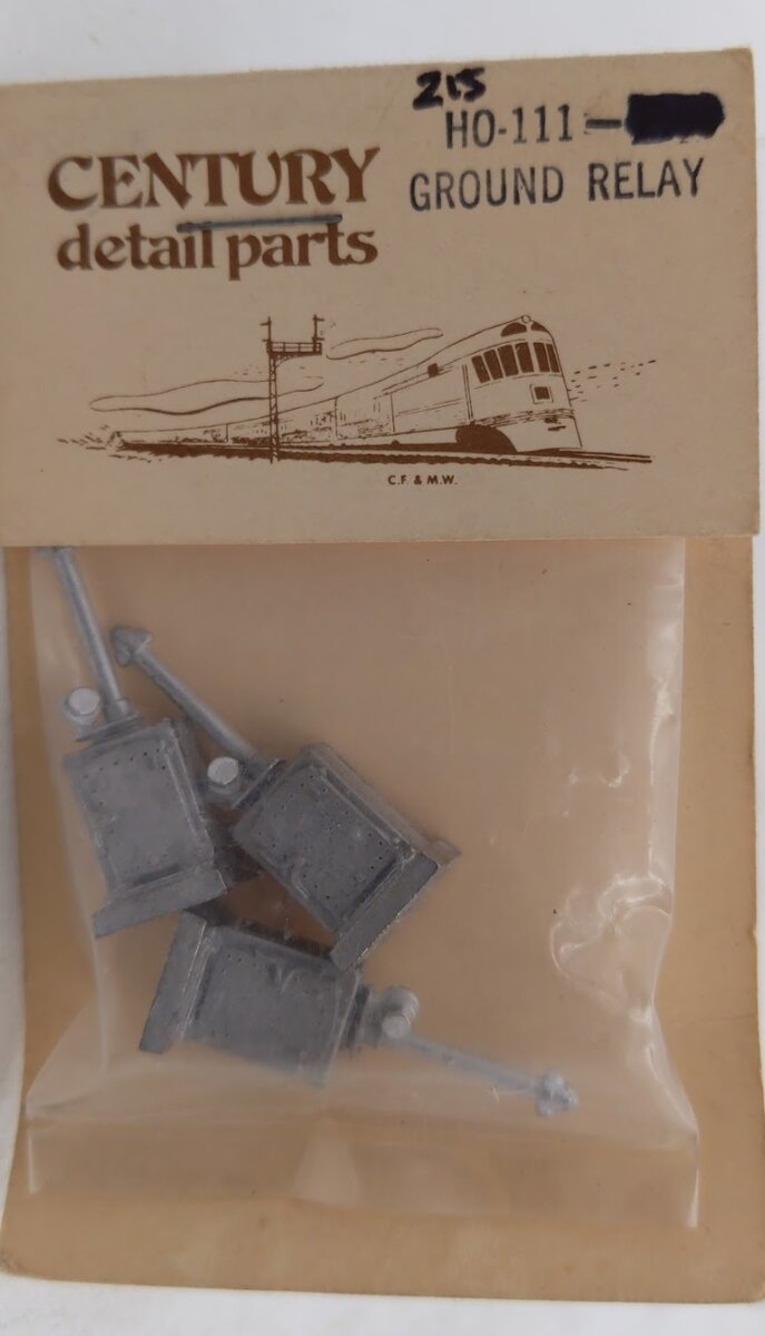 Century 111 HO Scale Ground Relay Metal Part (Pack of 3)