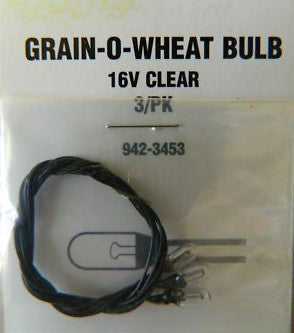 Walthers 942-3453 Bulb GOW 16 Volt Clear (Pack of 3)
