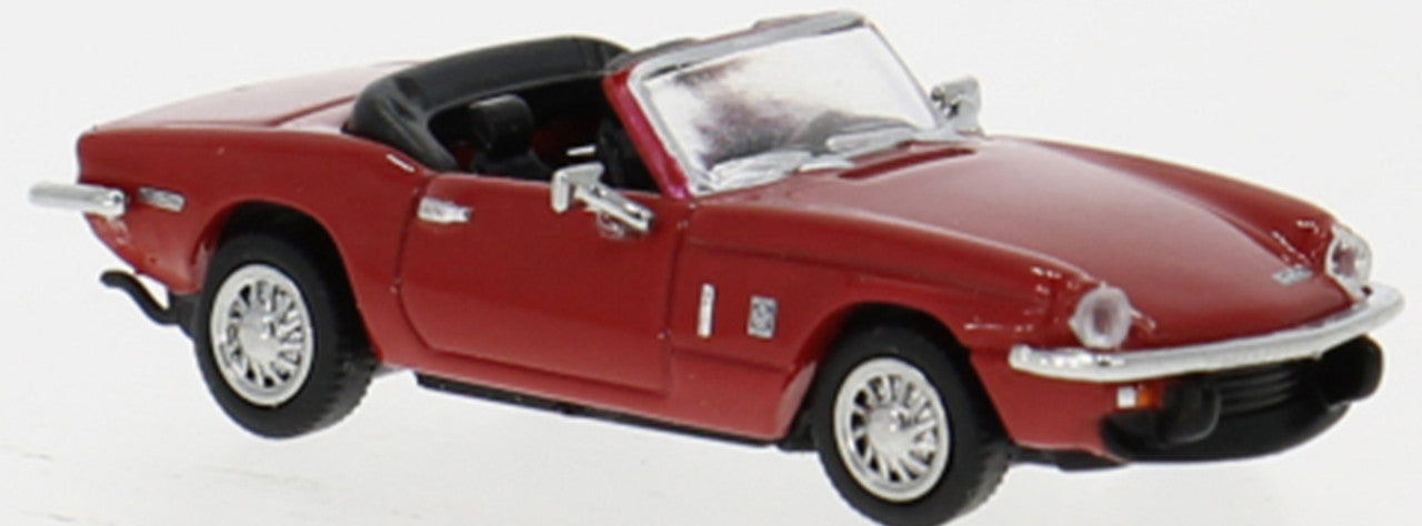 Brekina Automodelle 15176 HO Red, Black Top Down Triumph Spitfire Convertible