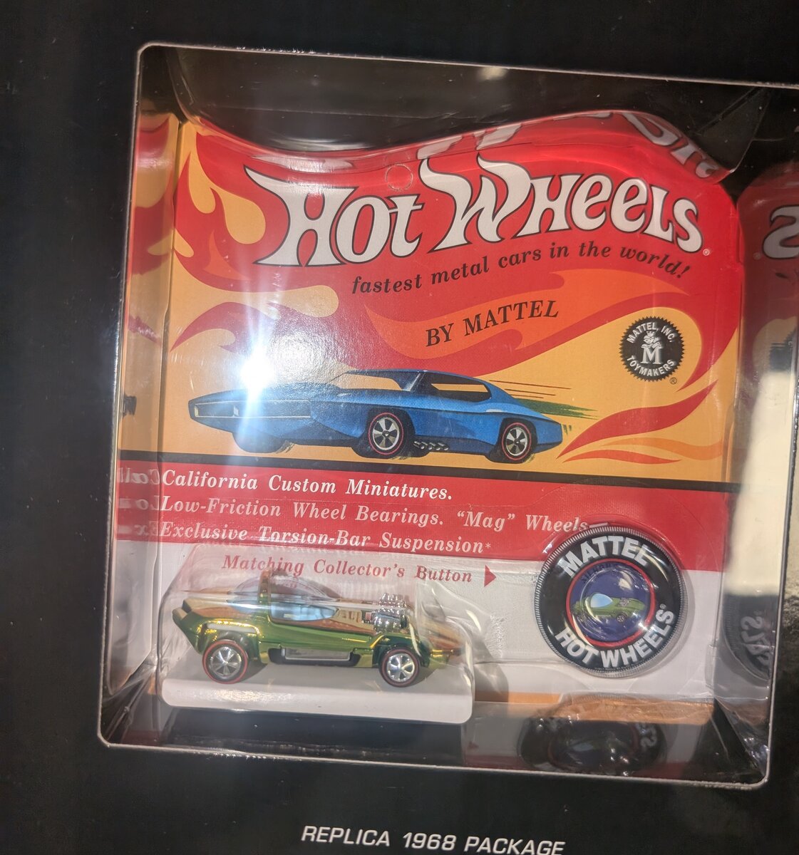 Hot Wheels 6209 1:64 Diecast RLC Chrome Yellowish-Green Silhouette w/Button